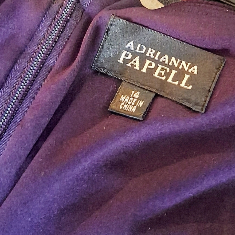 Adrianna Papell Elegant Purple Sleeveless Dress - Picture 2 of 5